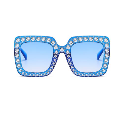 Oversized Crystal Rhinestone Sunglasses for Women Men Thick Frame Bling Glasses Sparkling Disco Glasses2