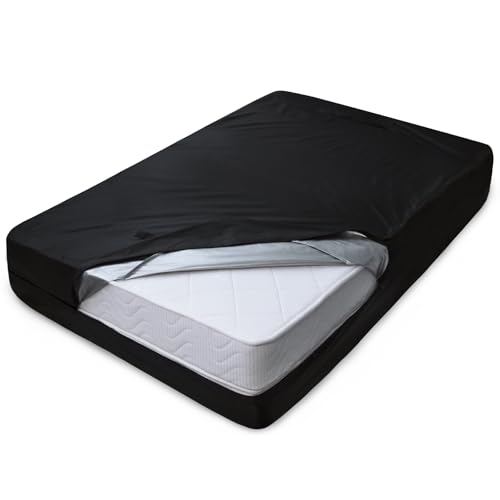 Mattress Bags for Moving and Storage, Heavy Duty Queen Mattress Bag with 4 Strong Handles, Waterproof Mattress Cover/Protector for Moving Queen Size, Reusable Thick Tarp, Black