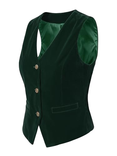 Chalecos de terciopelo para mujer para estilizar la figura con un chaleco con botones
