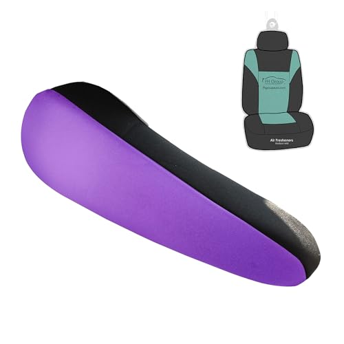Image of FH Group Flat Cloth Fabric Purple Armrest Cover Semi-Universal Fit, One Pair Purple