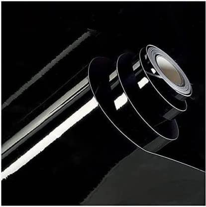 SUPERFAB™ Car & Bike Black Glossy Vinyl Wrap Sheet Sticker and Decals Roll Film & Auto Car Vehicle and Motorcycle Air Release Bubble Free Self-Adhesive (24 X 60 inch, Black)