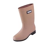 APLVFFZH Botas de Lluvia para Mujer, Botas de Trabajo para Días Lluviosos, Zapatos de Lluvia para Acampar, Pescar, Viajar