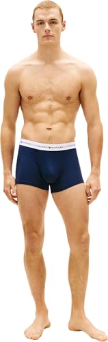 Tommy Hilfiger Herren 3er Pack Boxershorts Trunks mit Logomuster-Bund, Mehrfarbig (Arm Grn/WDG Blu/Ptch Blu), XS – Ansicht 5