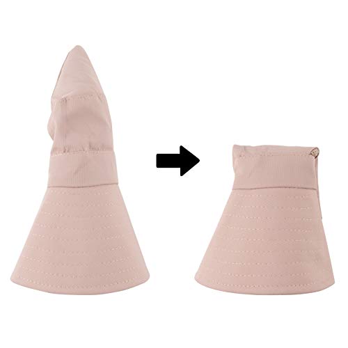 Muryobao Women Ponytail Summer Sun Hat Wide Brim Uv Hats Floppy Bucket Cap For Safari Beach Fishing Gardening Pure Pink #TOP4