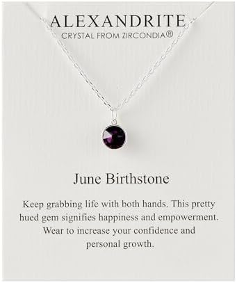 Philip Jones June (Alexandrite) Birthstone Necklace with Zircondia® Crystals