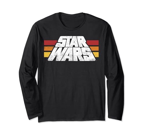 T-shirt Star Wars Sunset Logo manches longues pour homme en coton noir
