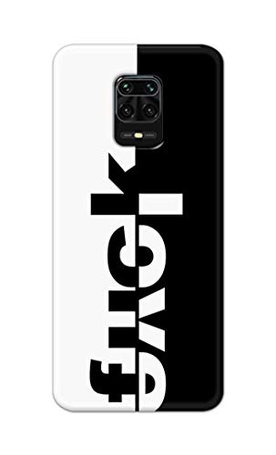 Image of PRINTFIDAA One Words Fukc Love Creative Art Innovative Wonderfull Printed Designer Hard Case for Redmi Note 9 Pro /Redmi Note 9 Pro Max Back Cover -(e) RPM1003