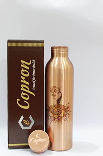 COPRON Copper Water Bottle for Drinking Water, An Ayurvedic Pure Copper Water Bottle Container Vessel 900 ml 30 fl oz, Large Leak Proof Smooth Finish