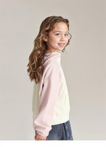 Kids Soft Casual Sweatshirt Zip up Hooded Sports Jacket with Pocket Girls Athletic Hoodie4