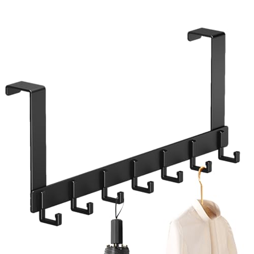 Generisch Gancho detrás de la puerta, colgador de puerta - Gancho de metal sin perforación sobre la puerta - Perchero de metal para dormitorio, salón, puerta principal y baño
