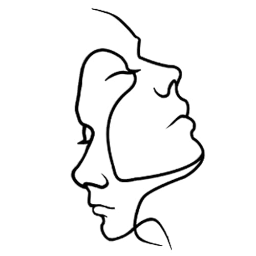 Huspox Minimalist Line Wall Art Abstract Couple Line Wall Decor Soulmate Definition Metal Hanging Sculpture Black 40x22cm