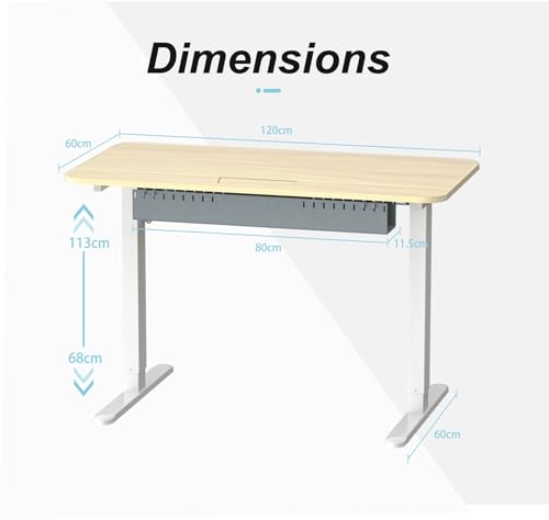 Image of Electric Standing Desk,48x24 Inch Adjustable Height Sit Stand Desk with Cable Management Tray,with Memory Presets Ergonomic Computer Desk for Home Office /Gaming /Workstation,Light Wood