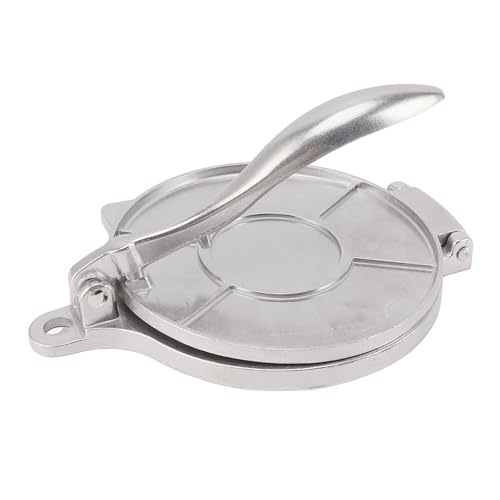 Tortilla Press, Aluminum Alloy Tortilla Maker, Manual Tortilla Maker Pressing Tool for Pizza Pie Patty Making (16cm Silver)
