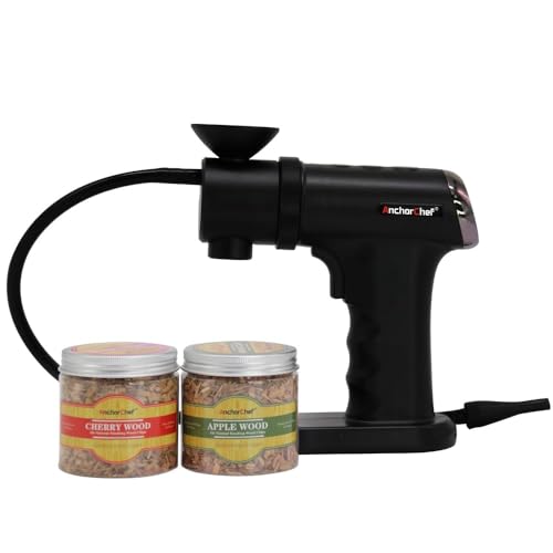 AnchorChef Smoking Gun Food Smoker,Cocktail Smoker Kit,Smoking Gun Wood Smoke Infuser Kit,Recommend as awesome gift for smoker food lovers.Gifts for Man, Dad, Husband (Black)