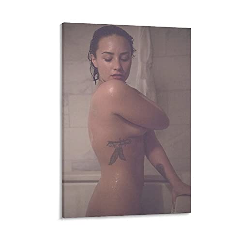 FENGGANG Demi Lovato Sexy Naked Poster Wall Art Poster Scroll Canvas Painting Picture Living Room Decor Home Framed/Unframed 08x12inch(20x30cm)