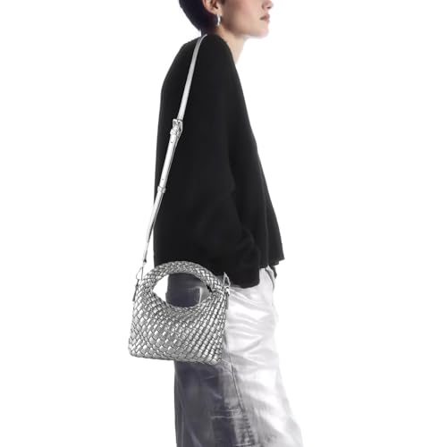 Image of Maydear Woven Purse for Women, Small Top Handle Handbag with Detachable Shoulder Strap, Crossbody Bag