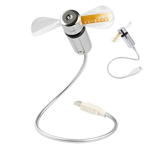 YNPQTDS Ventilador USB Portátil - Ventilador USB con Reloj LED - Ventilador Silencioso con Ángulo Ajustable, Plegable para Dormitorio Universitario, Viajes, Transporte y Habitación