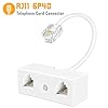 Uvital RJ11 Duplex Wall Jack Adapter Dual Phone Line Splitter, Two Way Telephone Splitters, Male to 2 Female Converter Cable, RJ11 6P4C Telephone Wall Separator for Landline, White, Wired (2 Pack)