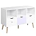 HOMCOM Aparador Infantil de Salón con 3 Cajones y 3 Compartimentos Abiertos para Libros Juguetes Armario Auxiliar de Almacenamiento para Dormitorio Cocina 100x39x69 cm Blanco