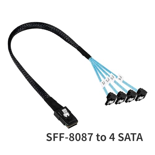 Cable convertidor SATA 0.5m con conector SFF-8087 a 4 SATA 7-Pin miniatura 2