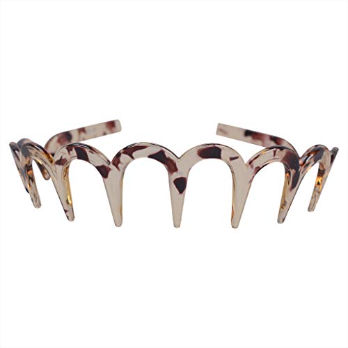 liumiKK Stable Brown Acrylic Sharks Tooth Hair Comb Headband For Women Hair Jewelry