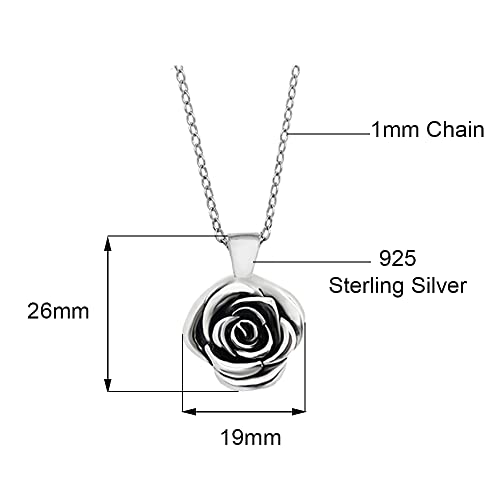 Savlano 925 Sterling Silver Rose Flower Pendant Necklace for Women - Made in Italy Comes With a Gift Box2