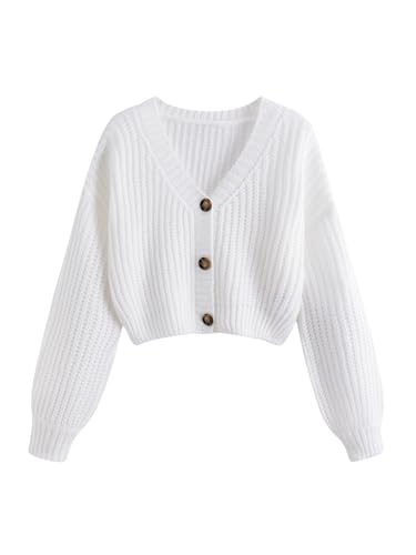 GORGLITTER Women's Button Up Cropped Cardigan...