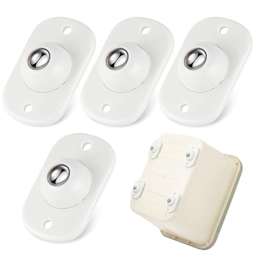 Honoson Self Adhesive Caster Wheels,White Black,1 Steel,4 Pcs