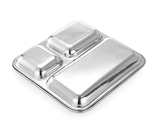 Image of BLeaf Stainless Steel-Section Plate (Triple Sections)