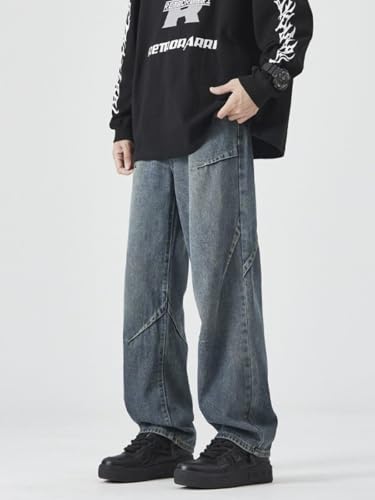 Jeans Pants Trousers Denim Spring and Autumn Side Bone Three Ribbon Loose Casual Style Men's Wear2