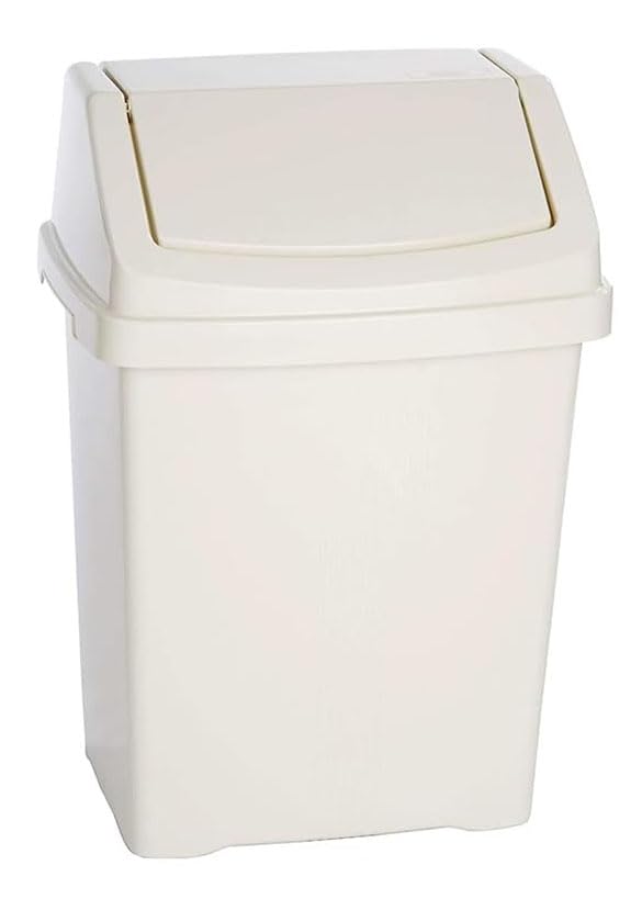 BH | 10L - Swing Bin | White | For Home Garden Kitchen Office and Bathroom Rubbish Recycle Plastic Waste Bin, Trash Can Dustbin with Swing Lid (Pack of 1) - By BEST HOUSE