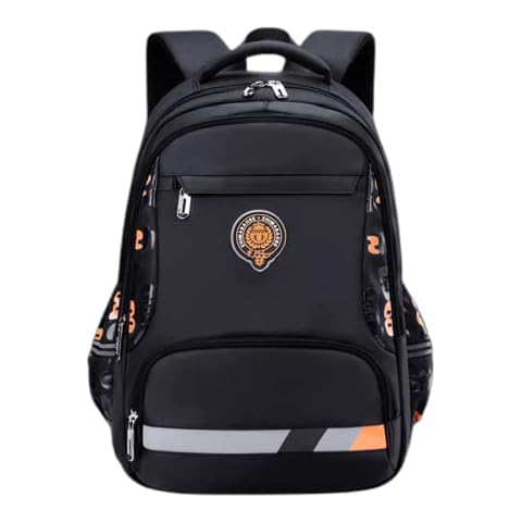 Tiowo Kids School Backpack for Girls and Boys Large Capacity School Bags Travel Rucksack Lightweight Waterproof Laptop Daypack Bookbag (Black,L) Cover