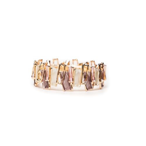Image of Aurora Pastel Geometric Bracelet for Women, Girls | Gold Polished Abstract Designer Bracelet | Lightweight Anti Tarnish Fashion Jewelry for Daily and Party Use