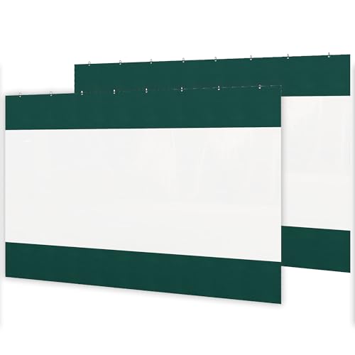 Outsunny 2 Pack Pergola Gazebo Side Panels with Large Window, for 3(m) Long Garden Pergola, 3x2m Gazebo Side Curtains Replacement, Green