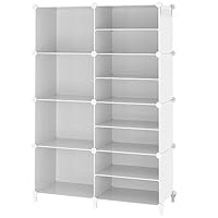 AWTATOS Closet Organizer 8 Cube Storage Shelves Closet Clothes Organizers and Storage Stackable Cubby Shelving for Closet Bedroom Living Room Office White