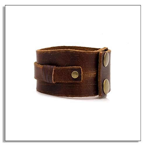 Punk Rock Snap Button Bracelet Wide Leather Cuff Bracelet4