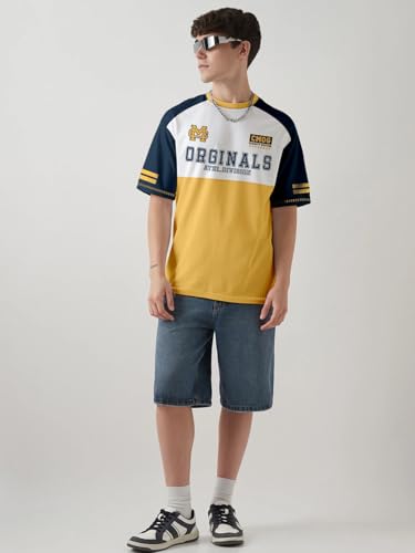 Image of crazymonk Base Ball Team Graphic Printed Oversized T-Shirt - Multi Color