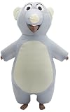 QNRMS Inflatable Rat Costume Adult Blow up Mouse Inflatable Costume Funny Halloween Party Cosplay for Men/Women(Grey)