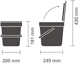 109720 Waste Bin, 6 L, Gray (New Version)