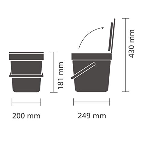 109720 Waste Bin, 6 L, Gray (New Version)