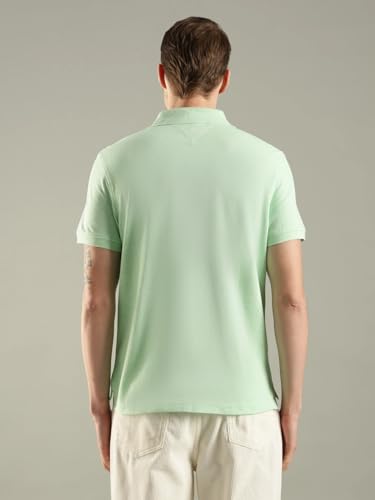 Image of Tommy Hilfiger Solid Regular fit Cotton Polo t-Shirt