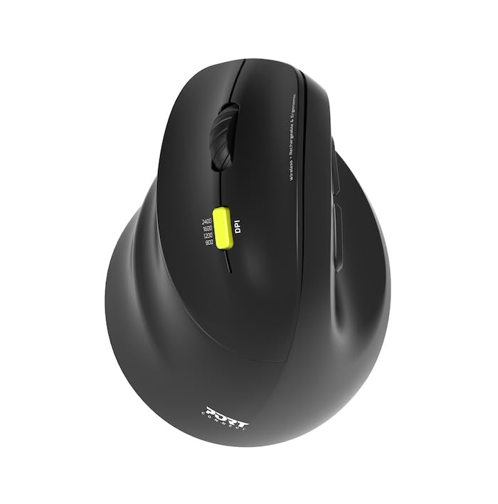 Port Designs Souris Ergo gaucher sans Fil 2.4 ghz Bluetooth Rechargeable
