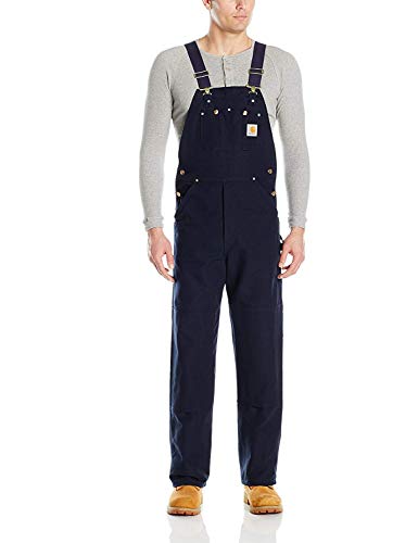 Carhartt Men's Duck Bib Overalls Unlined, Dark Navy, 36W X 30L