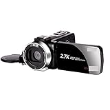 Cattura movimento Macchina fotografica digitale, Videocamera Vlog da esterno 2.7K for fotografia Zoom 16X Videoregistratore Ruota Touch Screen Selfie Fotocamera digitale Uso domestico(No SD Card,Blauw)