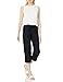 Amazon Essentials Women's Linen Blend Drawstring Crop Pant, Black, Large