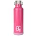 Rehydrate Pro (Pink 25oz) Double-Insulated Stainless Steel Water Vacuum Bottle Flask -Compatible to Swell Yeti Hydro and Klean Kanteen for Hot or Cold Drinks + Bonus 'Flip N Sip' Sports Cap