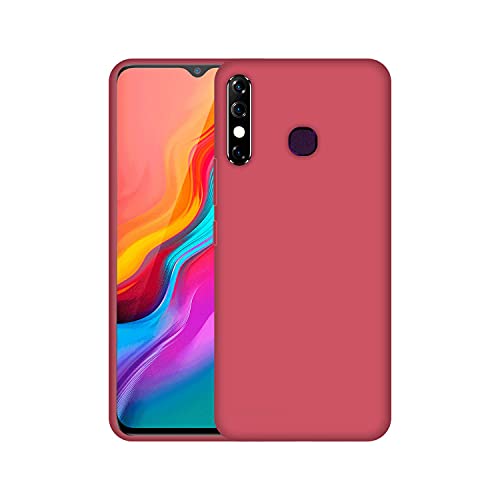 Image of Case Creation Luxurious OG Series for Infinix Hot 8 Case Cover,Anti-Dirty Slim Case Frosted Matte Cute Candy TPU Raised Bezel (Splash of Color) Back Cover for Infinix Hot 8 - Glamour Red