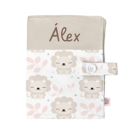 Portapañales para bebé Personalizado.Varios modelos.Regalo recien nacido.Organizador para documentos,cremas,toallitas para viajes. (LEON)