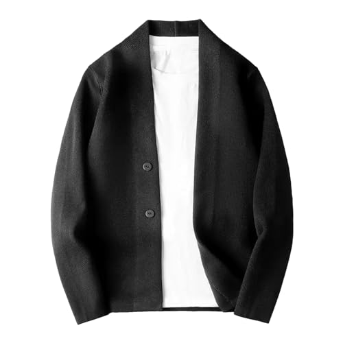 Business Stylish Office Slim Fit V-Neck Single Breasted Sweater Cardigan for Men