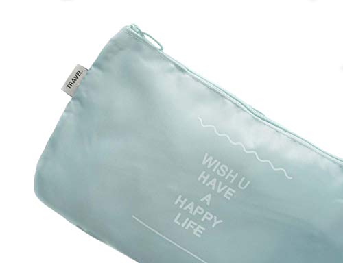 KIT ORGANIZADOR NECESSAIRE DE MALA DE VIAGEM COM 7 PEÇAS (Azul Claro)